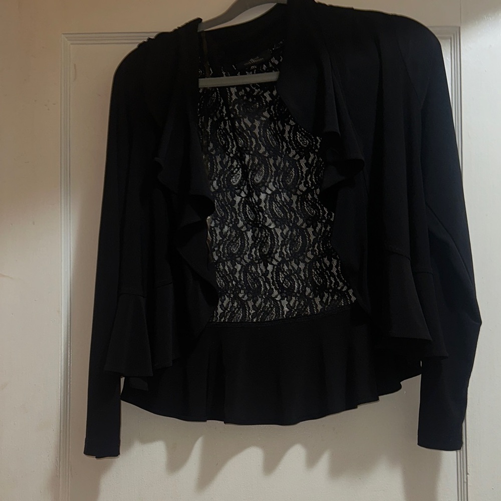 Elegant Black Lace Cardigan
